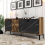 Hanah Home Venedik Consola Nogal y Negro Mármol